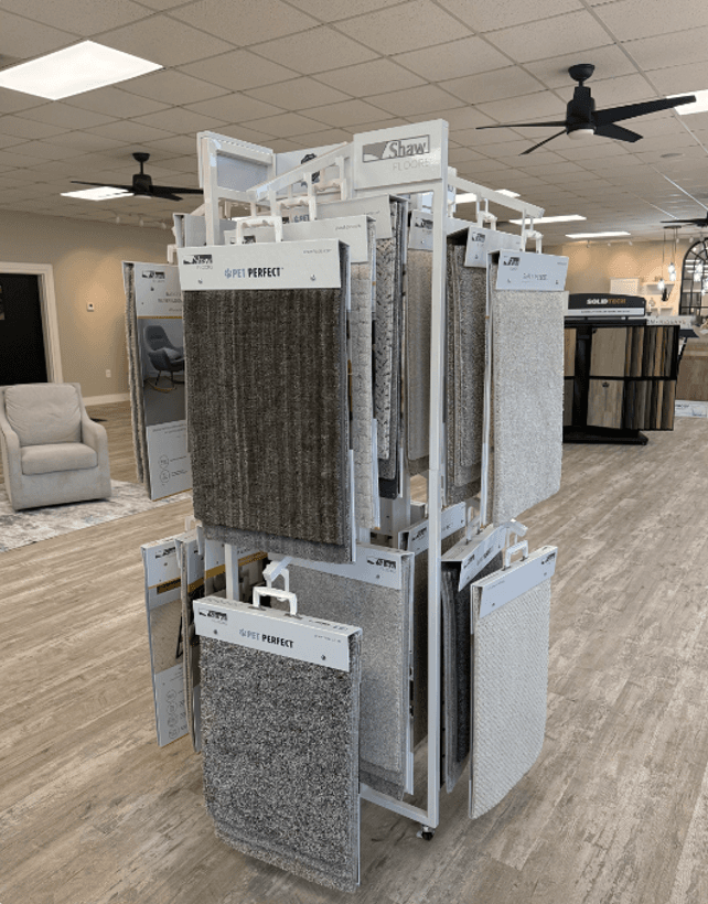 Carpet samples and flooring options